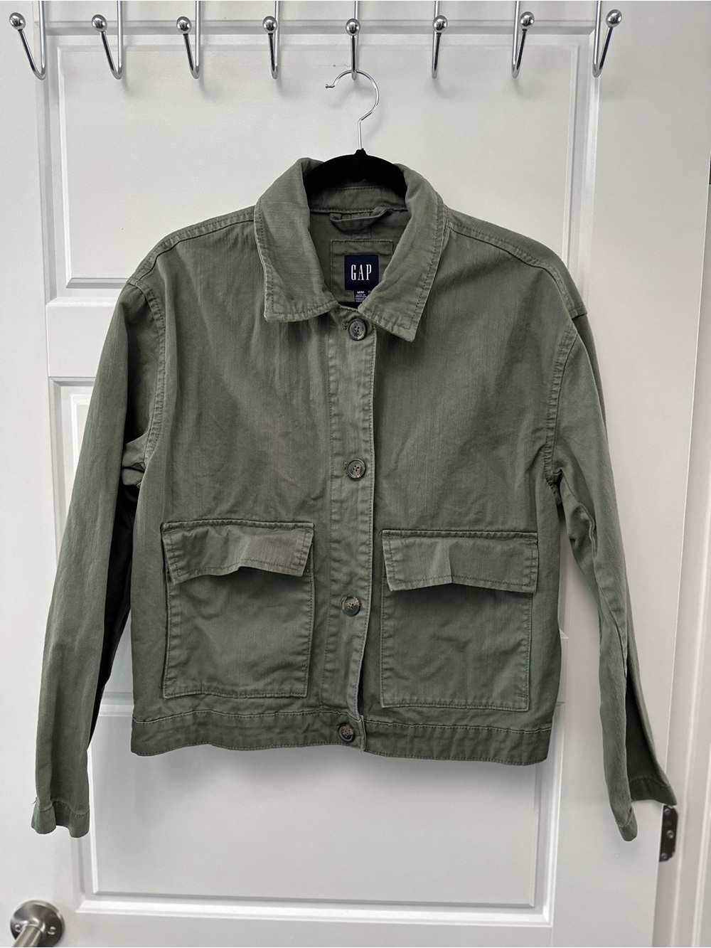 GAP Olive Green Utility Button-Up Jacket